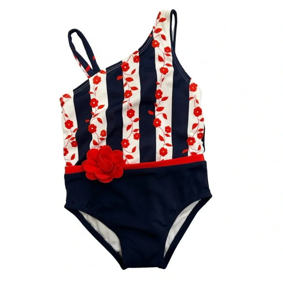 Janie and Jack NWOT Floral Girl’s One Piece Swimsuit - Picture 1 of 6